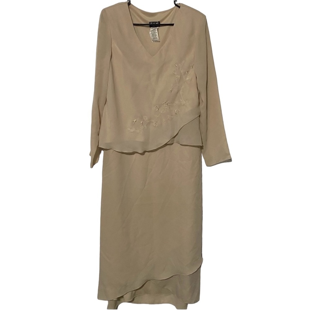 Helene Blake Vintage Beige Evening Gown